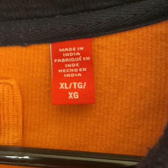 IZOD Men’s Pullover 1/3 Zip Orange Sweatshirt XL - Picture 3 of 8